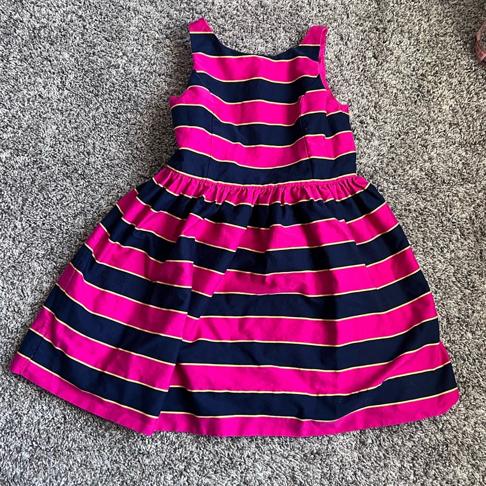 Polo by Ralph Lauren Pink and Navy Striped Kids Dress